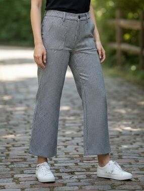 Jules & Leopold Black and White Houndstooth Chinos